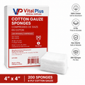 Cotton Gauze Sponges 4" x 4" – 8-Ply Non-Sterile | 200 Pack